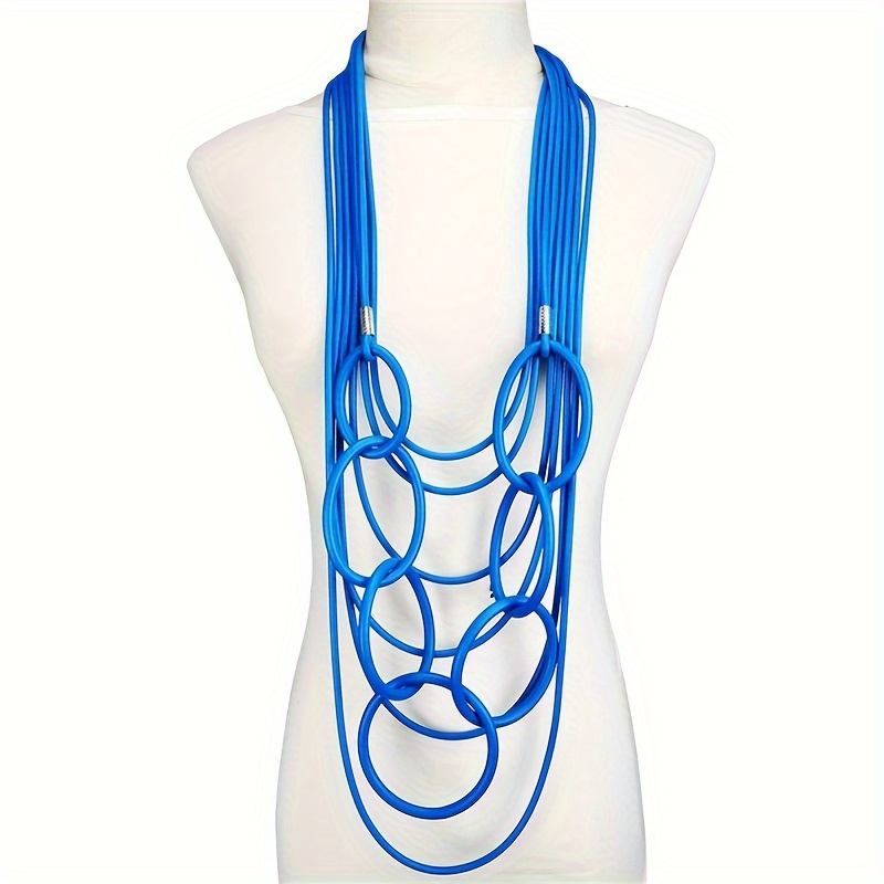 Boho Tribal Style Long Statement Necklace