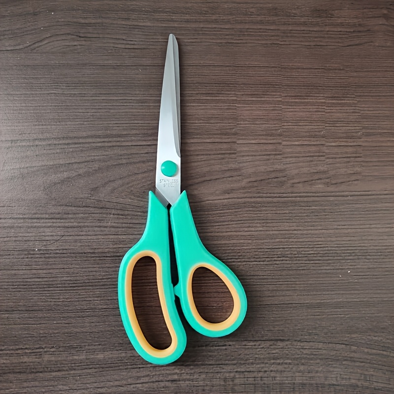 TEMU Forbici affilate da 8,5 pollici in acciaio inossidabile, forbici multiuso da ufficio con in gomma-plastica -verde presa . Adatte a