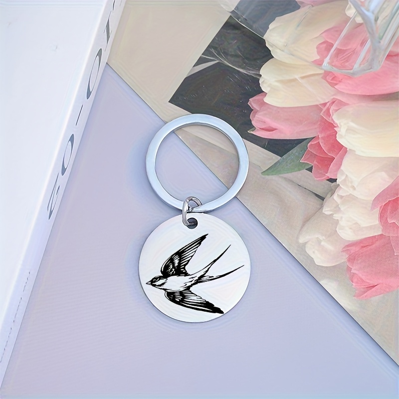 TEMU 1pc Portachiavi in acciaio inossidabile personalizzato, pendente per a forma di , per borse, portachiavi, cinture, scene di decorazione per