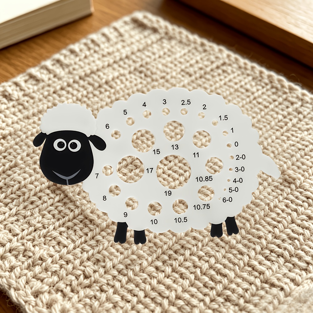 TEMU 1 pz Misuratore per da maglia piatto 2D in acrilico a forma di , piatto 2D