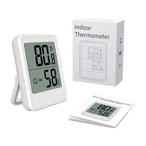 1pc digital hygrometer indoor thermometer and humidity meter for room temperature monitoring suitable for home office greenhouse wall mounted temperature monitor in black white