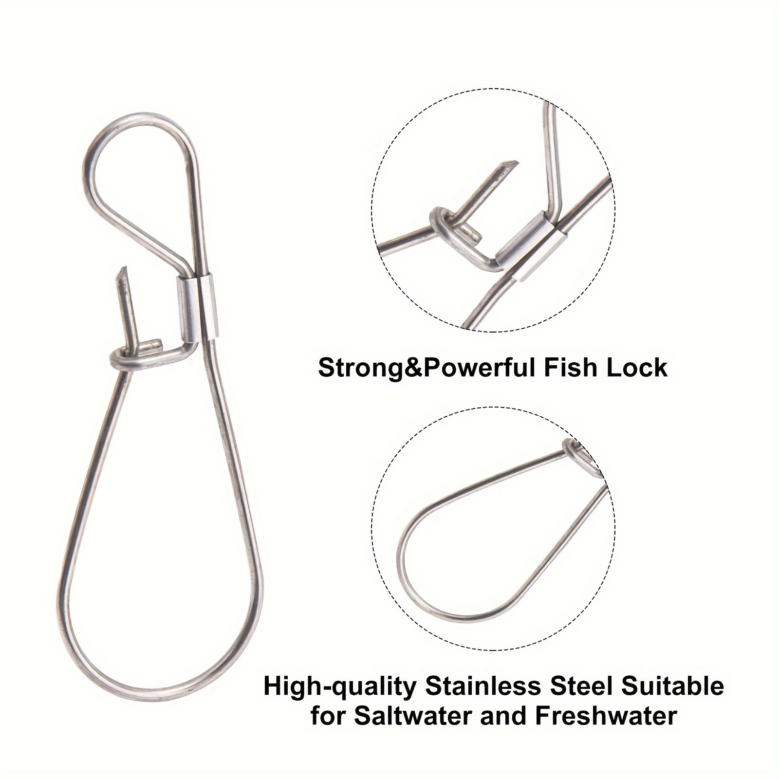 Fishing Lock Snap Stainless Steel Live Fish Lock Big - Temu