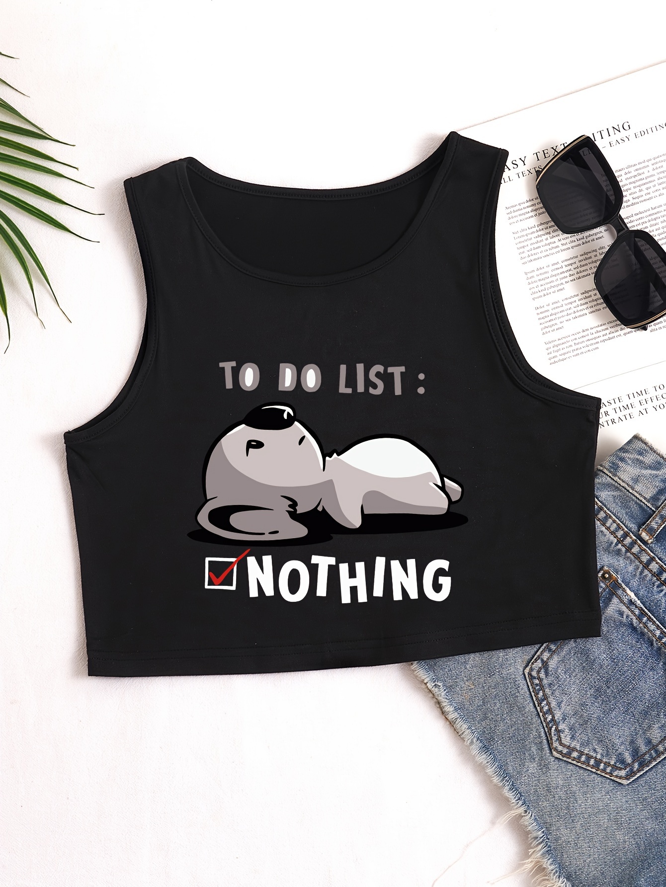 Cartoon Bear Print Crop Tank Top Sexy Summer Sleeveless - Temu Canada