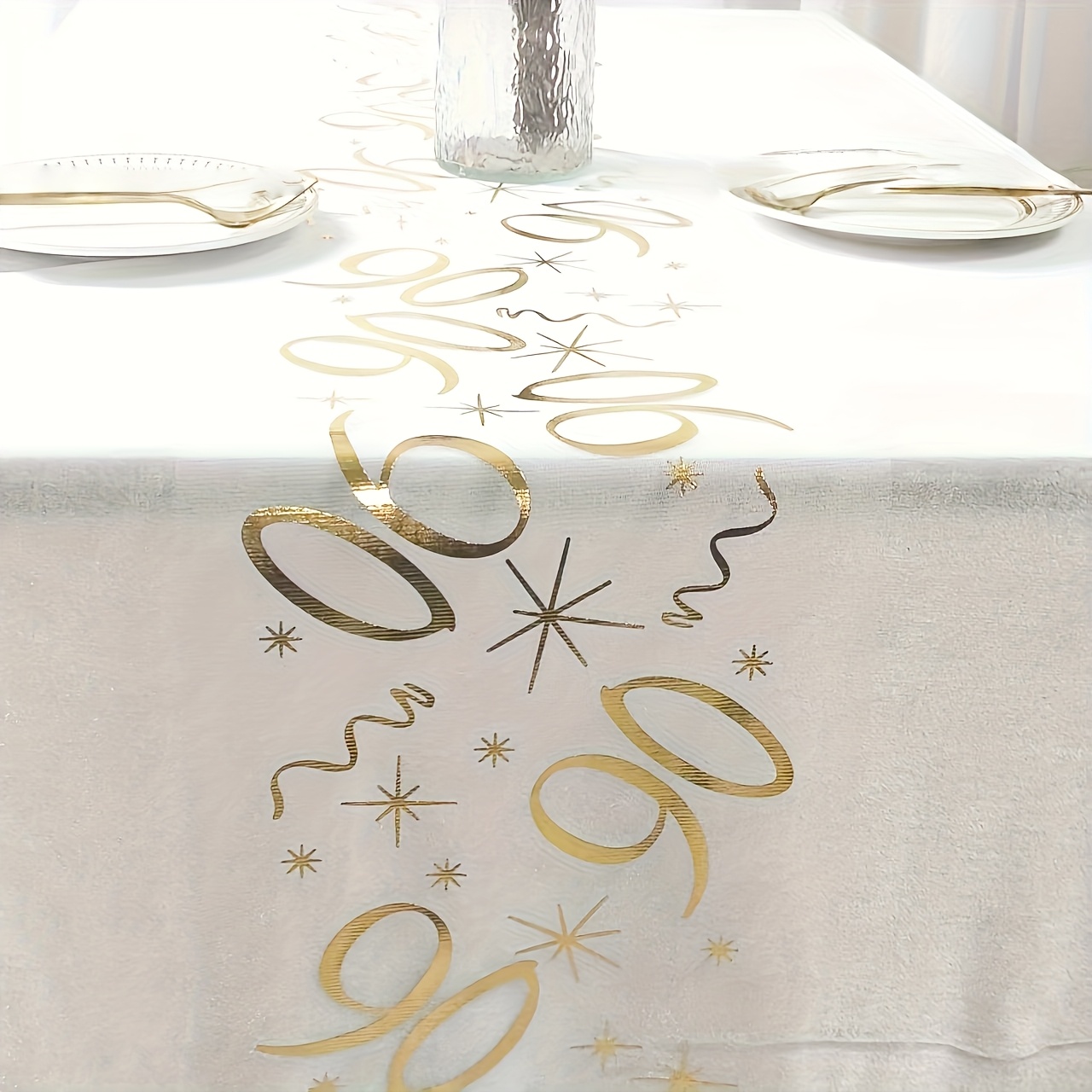 TEMU 1pc Of A 90th Birthday Mesh Table Flag, Stylish And Durable, Suitable For Grandparents' Day, Father's Day, Mother's Day, 90th Birthday