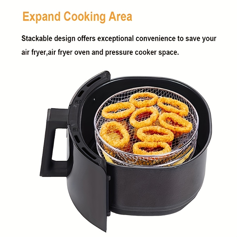 multifunctional air fryer 304 stainless steel three layer accessories round grill and steamer multi layer universal rack for home kitchen or restaurant easy to filter and clean tight connection strong