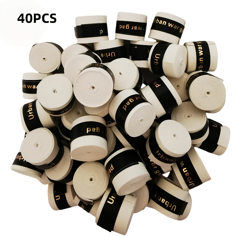TEMU 40pcs Non-slip Tennis, Badminton, Squash Grip Tape - Quick-dry, Heavy-duty Pu Athletic Tape For Racquets - Anti-slip, Sweat-absorbing For Sports