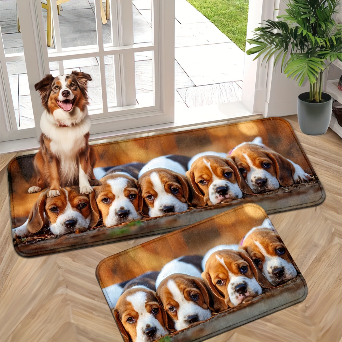 

Beagle Dog Design Non-slip Door Mat - Machine Washable, Thick Indoor Entrance Rug For Kitchen, Bathroom, Laundry Room