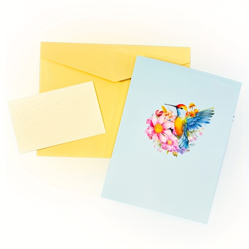 TEMU 1pc Of Pop-up 3d Greeting Card With An Envelope, Featuring A Floral Design, Cartoon Theme, Suitable For Gifting To Teachers, , , Colleagues,