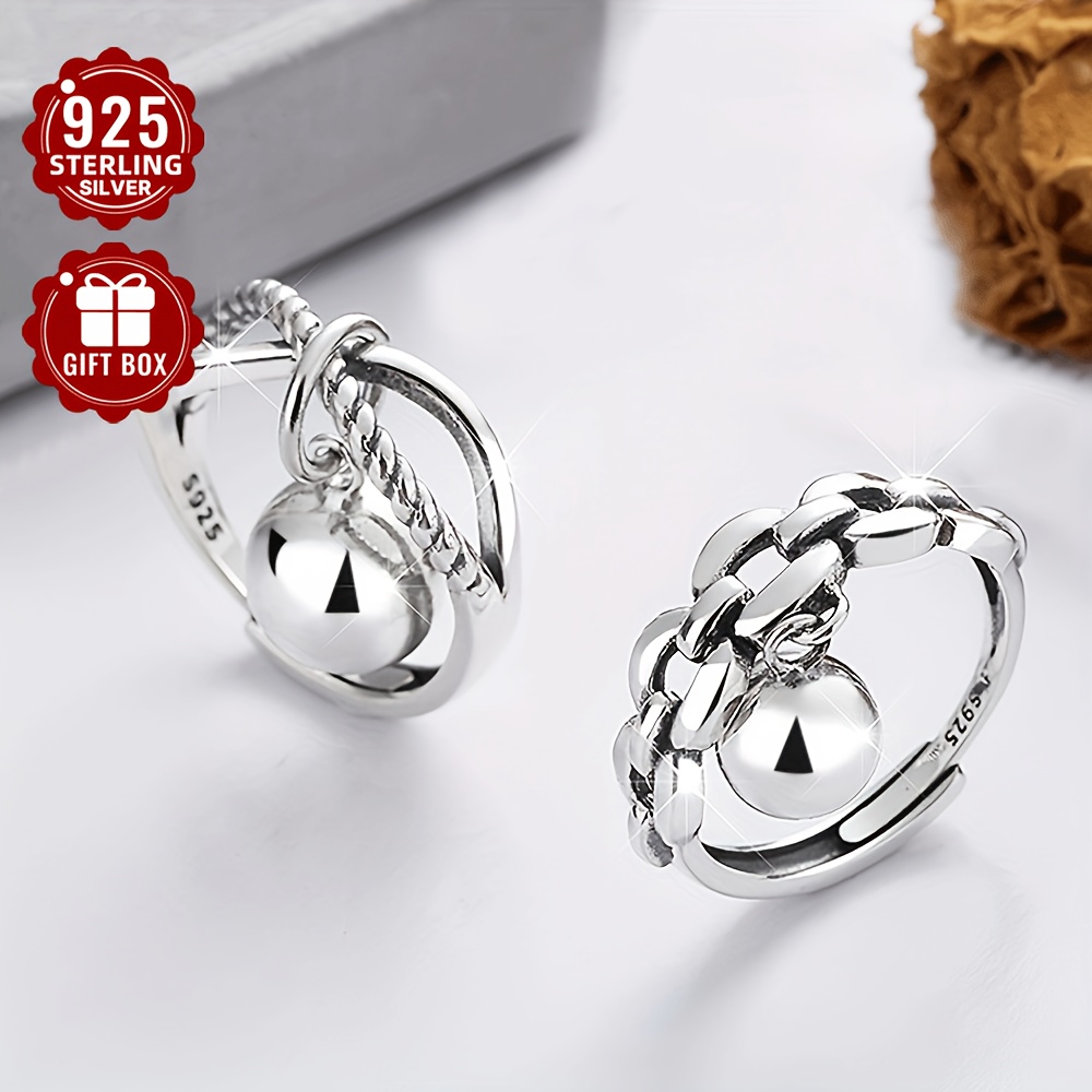 

Vigg 925 Sterling Silver Adjustable Cuff Ring For Women, Simple , No Plating, Non-allergenic Irregular Sphere Design, Fashionable For And Gift- ( . 5g / Model B . 3.9g)