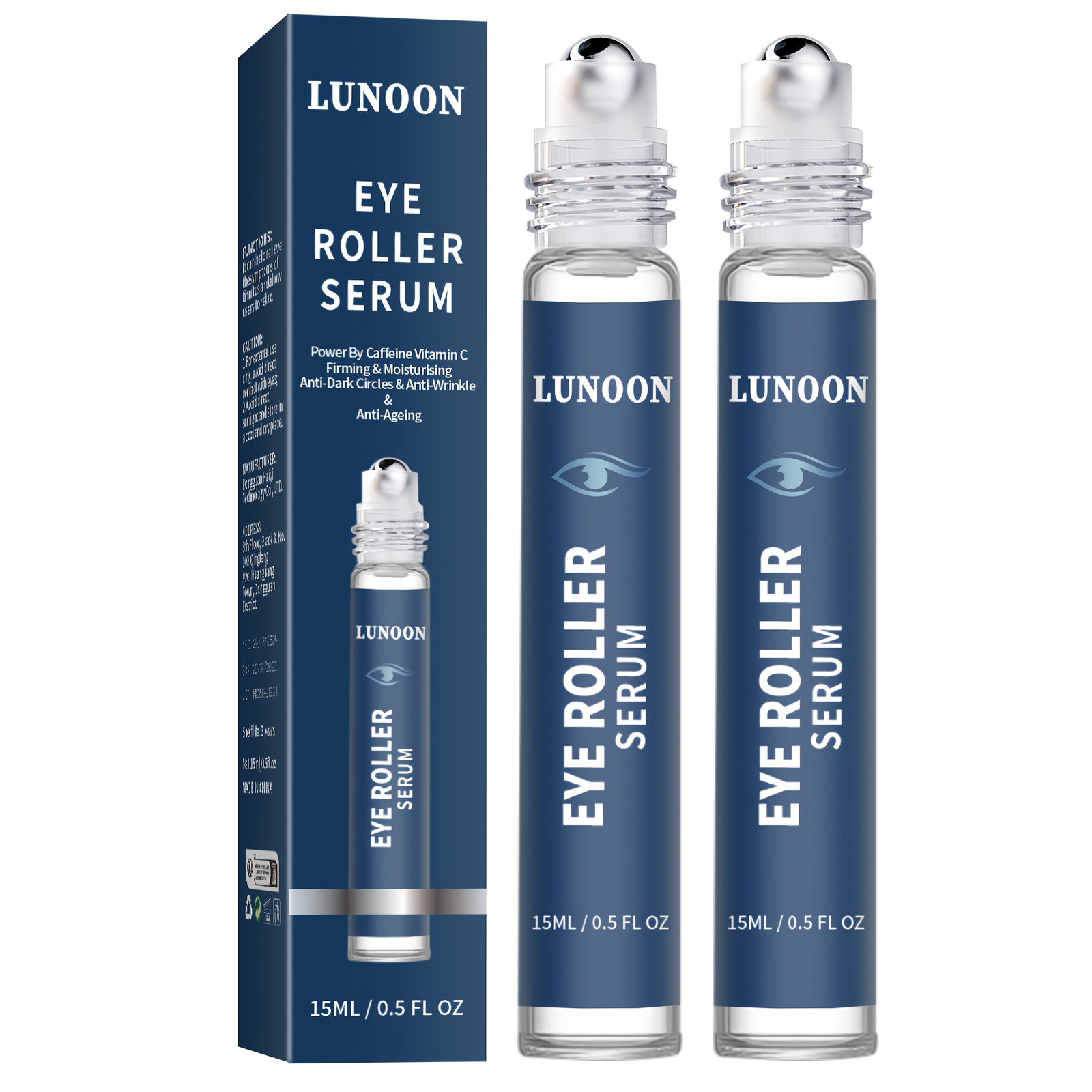 Image of 2pcs/1pc Eye Serum Roller - Paraben-free, And Lifts, Dark Circles, Puffiness, And , Soothes And Hydrates, Improves Eye Contour, Suitable For All Light Men And Women