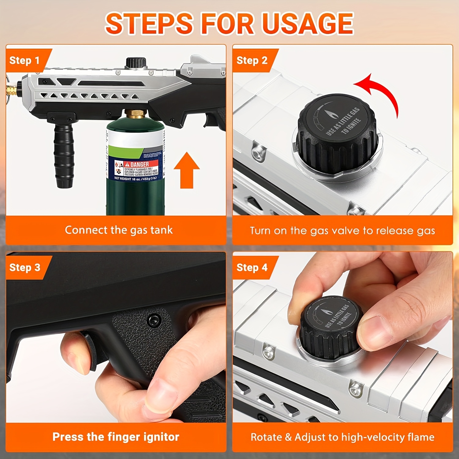 High-Performance Propane Grill Torch, Sous Vide Flame with Adjustable Intensity, Charcoal Igniter for Barbecues, Campfires, Steak Searing, And Cooking (Tank Not Included) 7 High-Performance Propane Grill Torch, Sous Vide Flame with Adjustable Intensity, Charcoal Igniter for Barbecues, Campfires, Steak Searing, And Cooking (Tank Not Included) - Image 7