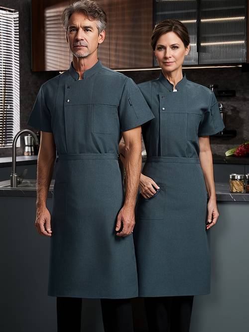 two aprons for men and women woven fabric high short sleeves high end and jackets work clothes hotels restaurants western restaurants back kitchens baking beverage shops