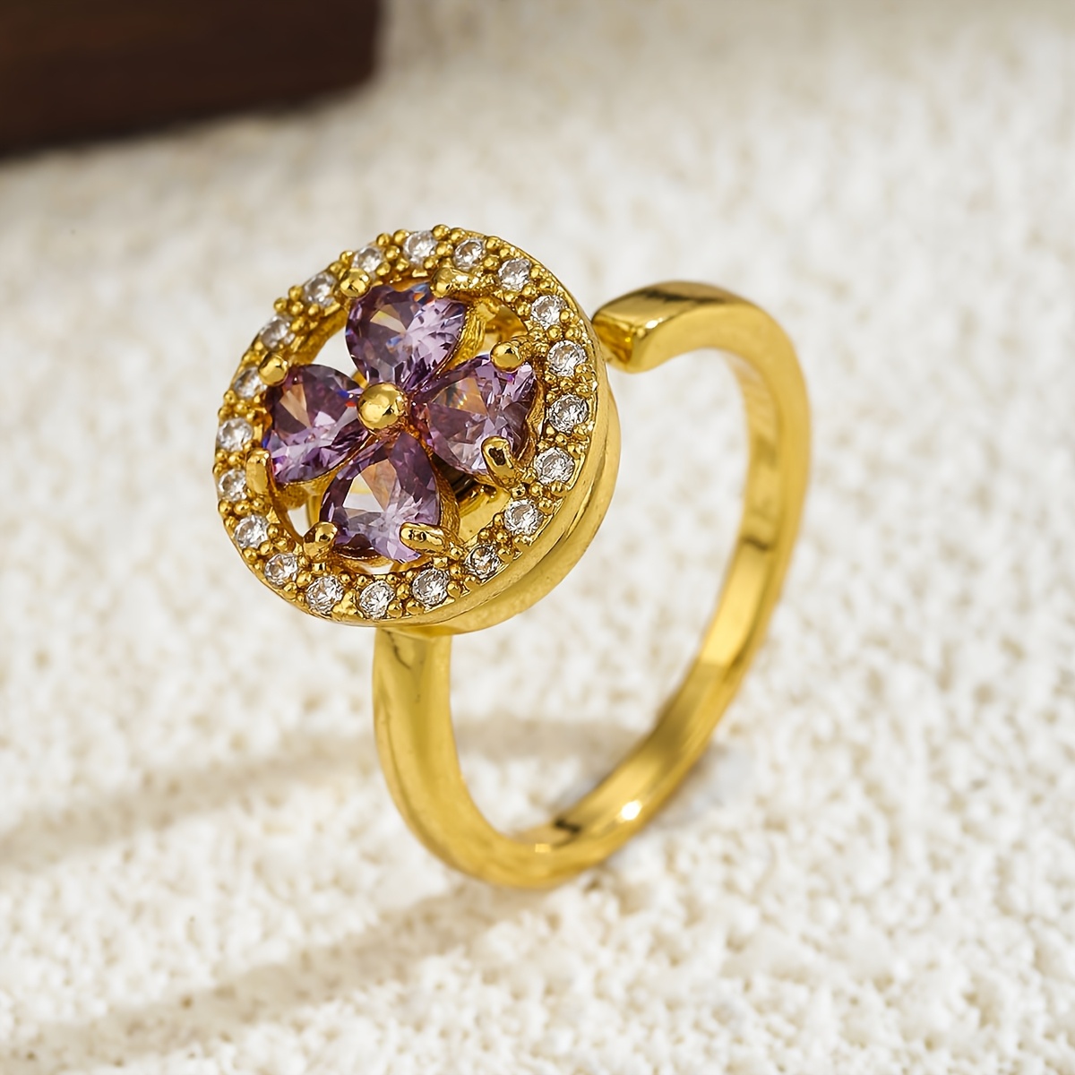1pc luxury stainless steel adjustable ring with synthetic cubic zirconia rotatable   sparkling open   for   for valentines day music festivals Product details 0
