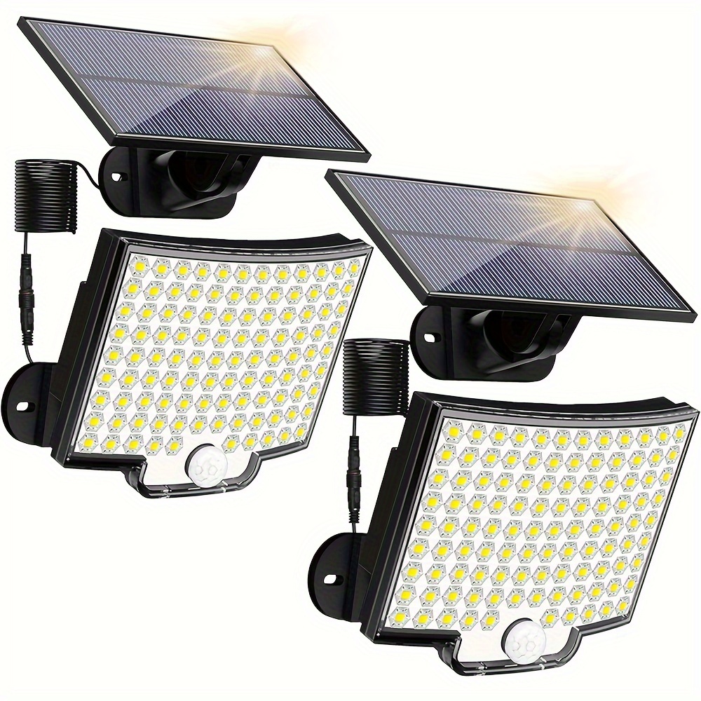 1pc 2pcs solar powered light 106 leds solar motion sensor light with controller 120 lighting angle solar light for home