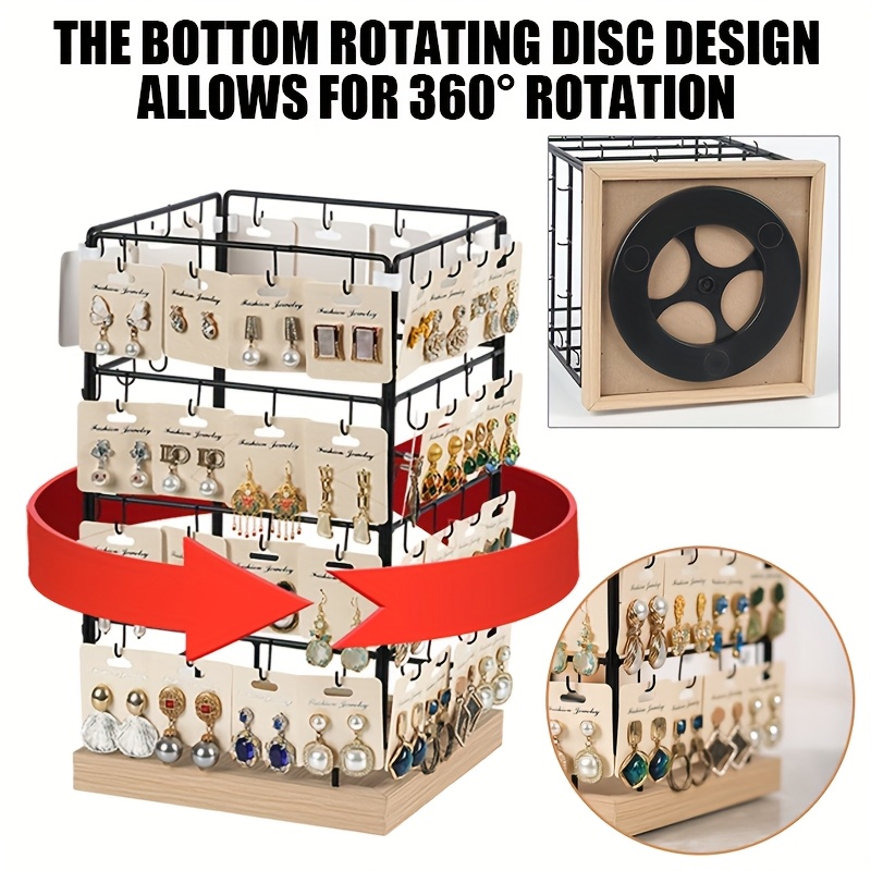 Organizer Gioielli In MetallO - Espositore Per Collane, Orecchini E Bracciali, Con Vassoio, Nero - Foto 8