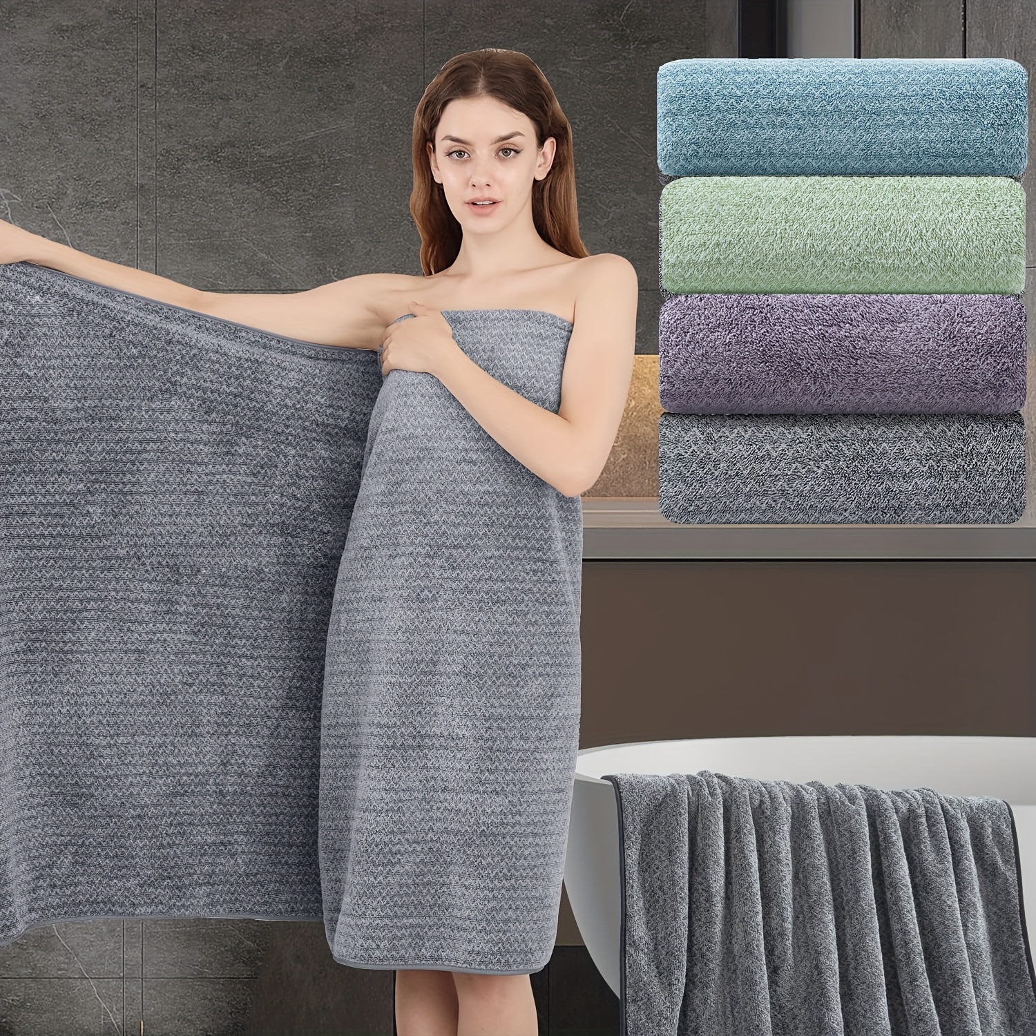 

Large Bath Towels Extra Large Bathroom Towels Bath Sheets Towels For Adults, Quick Dry Towel Super Soft Absorbent Oversized Towels Microfiber Shower Towels For Spa Gym