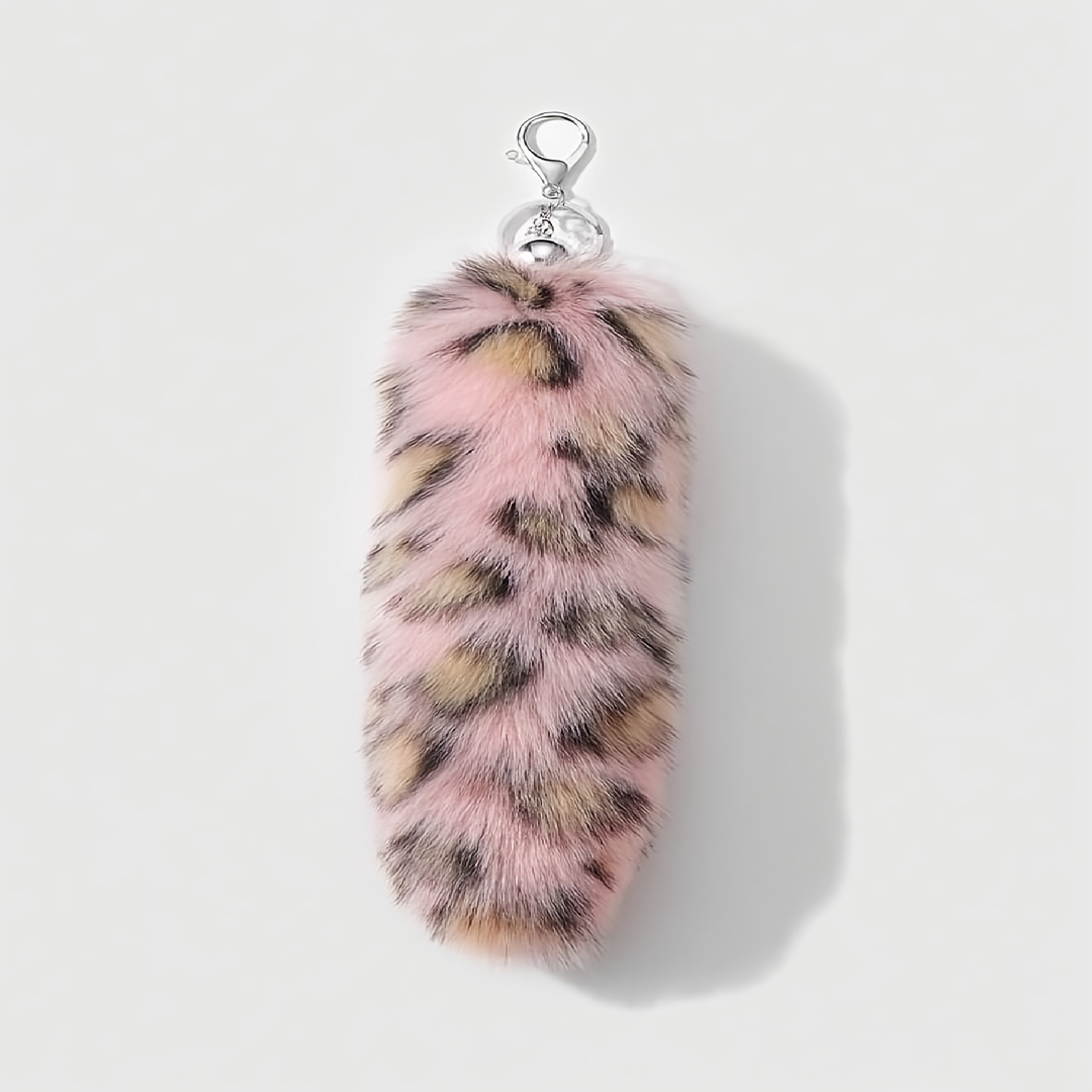 E-shop Grunge Punk 1 Stück Y2K Mode Vintage Gothic Verlauf Tier Fuchsschwanz Schlüsselanhänger, Einzigartiger Vintage Süßer Cooler Stil Leopard Print