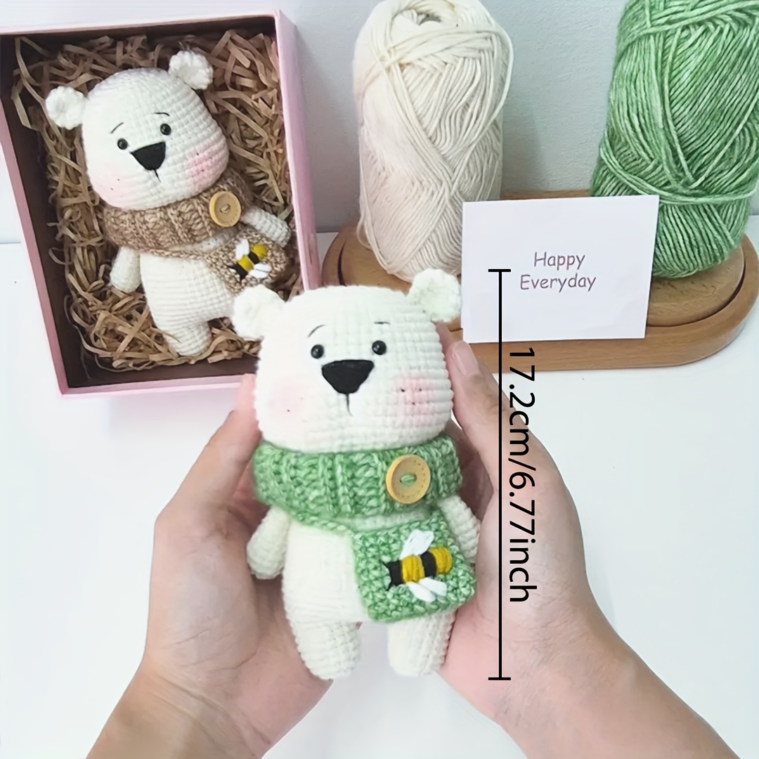 cute white bear doll desktop decor crochet kit Temu Mauritius