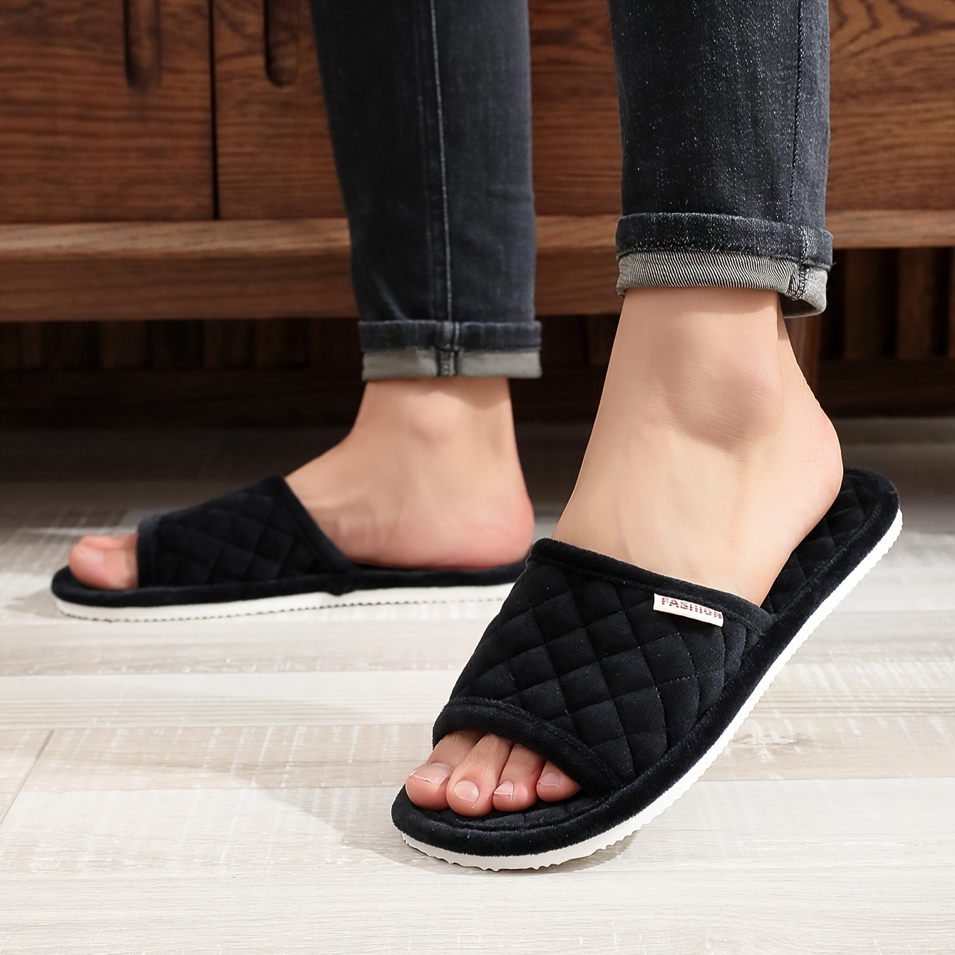 Image of Men's Spring/ Slippers, Slippers, Simple And Stylish House Slippers For Spring/autumn, Comfortable Indoor Slippers, Couple's Slippers