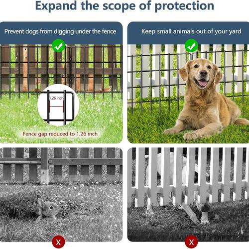 25 barrier fences 1 25in no dig garden fence for dog rabbit 17in h x 27ft l iron ground defense border for garden patio yard landscaping