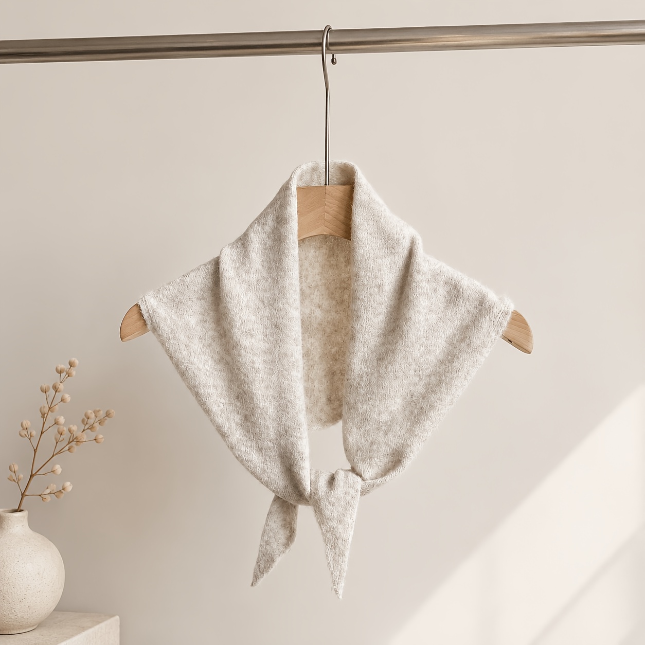 TEMU Écharpe triangulaire unie en laine pour femme, écharpe d'automne/hiver polyvalente et chaude de style coréen haut de gamme, cache-col et , châle