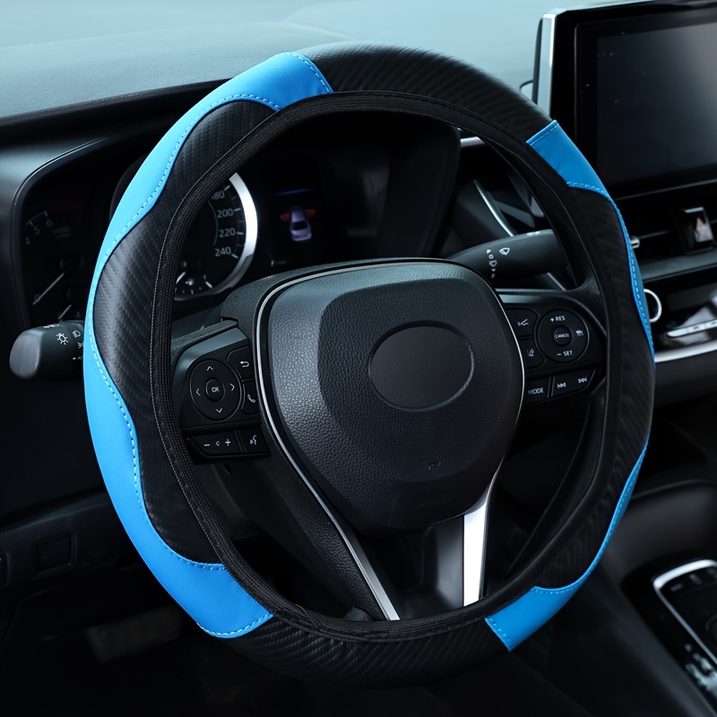 

Universal Car Steering Wheel Cover, -15inch, Carbon Fiber Elastic, Wear-resistant, Non-slip, No , For Car