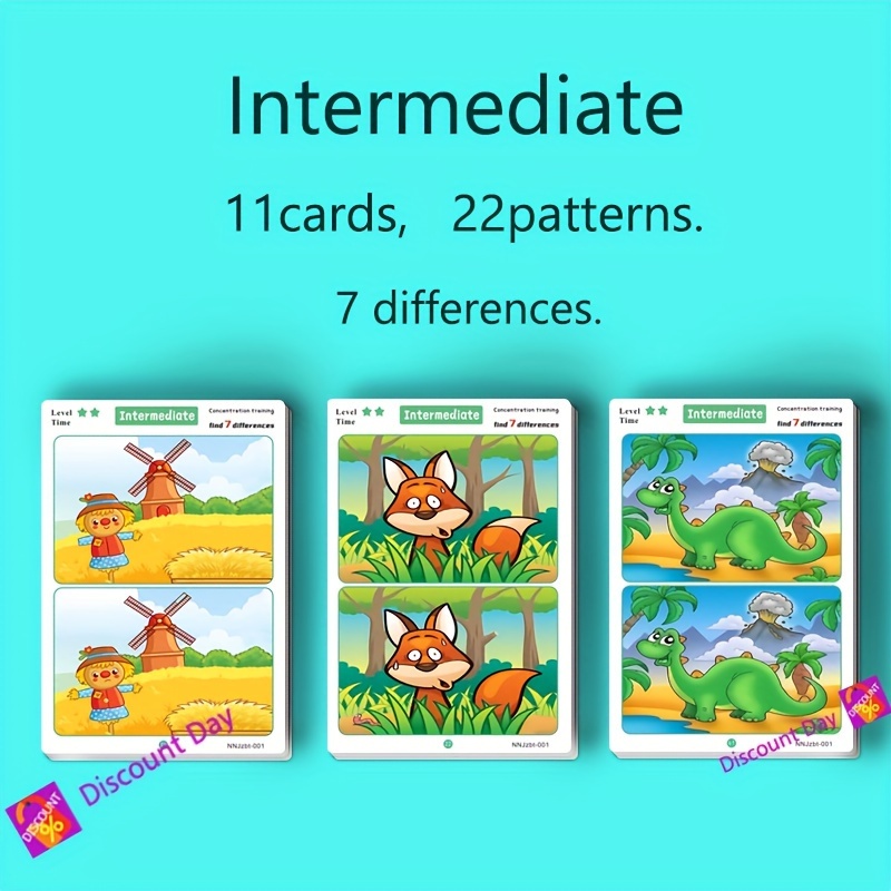 TEMU Interactive 'find The Difference' Drawing Game - Educational Attention Training, Erasable Cards Included - Gift, Drawing Toys