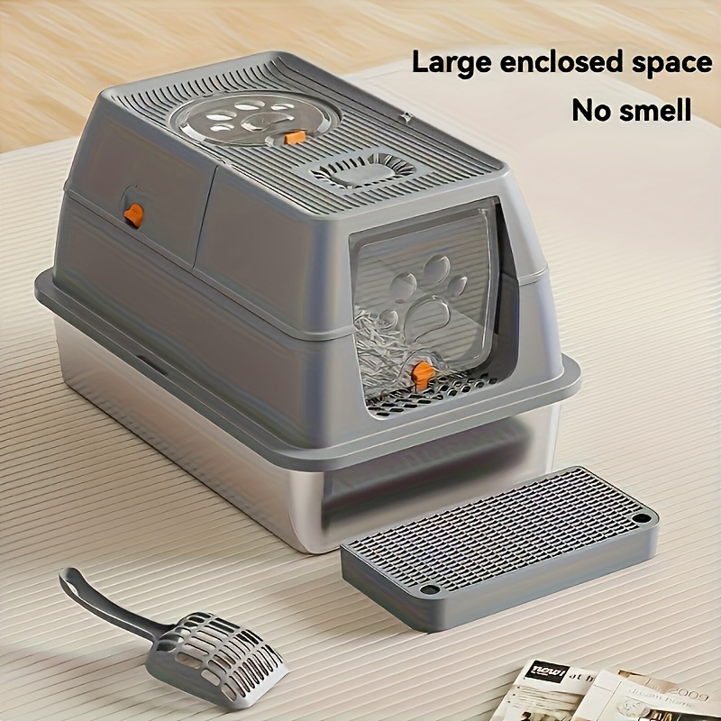stainless steel cat litter box sold on Temu United States
