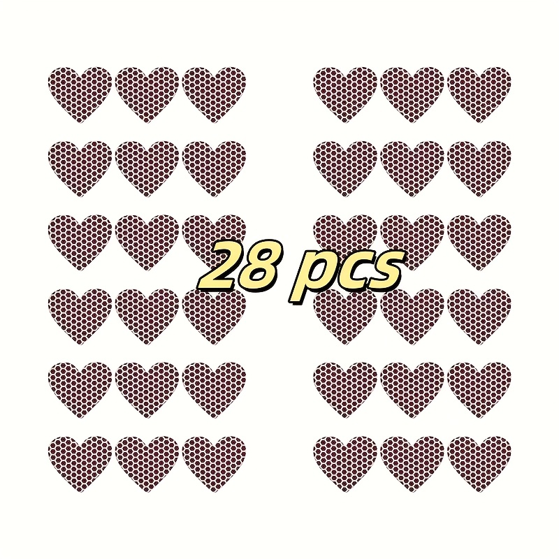 TEMU Set di adesivi a forma di cuore da 8/18/28 pezzi, carta da battitura autoadesiva per forniture di celebrazione versatili, adesivi a forma di
