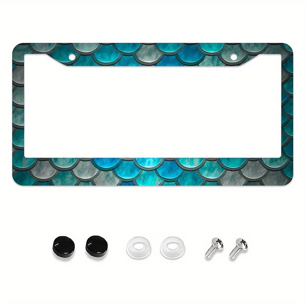 

Mermaid Aluminum License Plate Frame - Teal, Funny Car Tag Holder For , Fits Most Vehicles