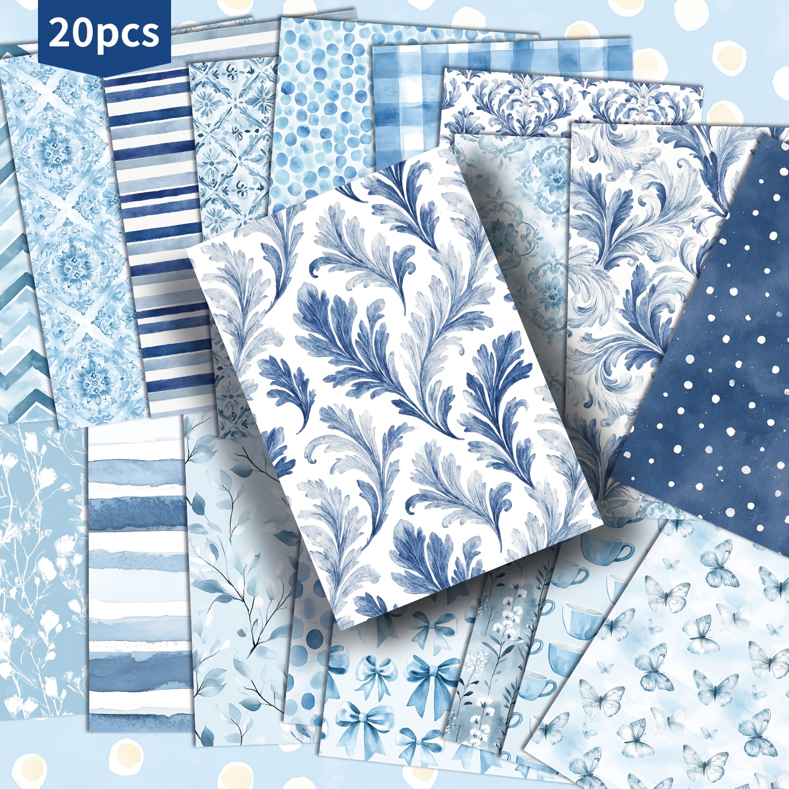 TEMU 20-pack Asstss Watercolor Blue Postcards - 4x6 Inch Mermaid Junk Journal Paper With Classic Pinup Illustrations, 20 For Scrapbooking, Crafting,
