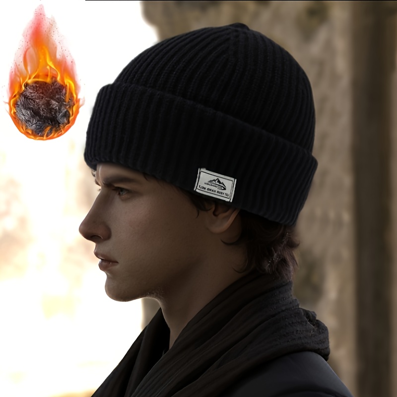 

Men's Winter Knit Beanie - & Warm With Face Cover, Polyester , Sporty Style, Winter Hat