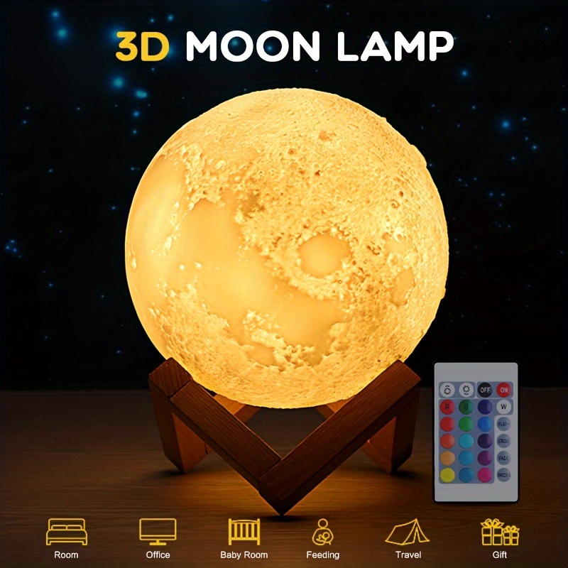 3d Moon Light Remote Control Night Light Atmosphere Sleep Temu