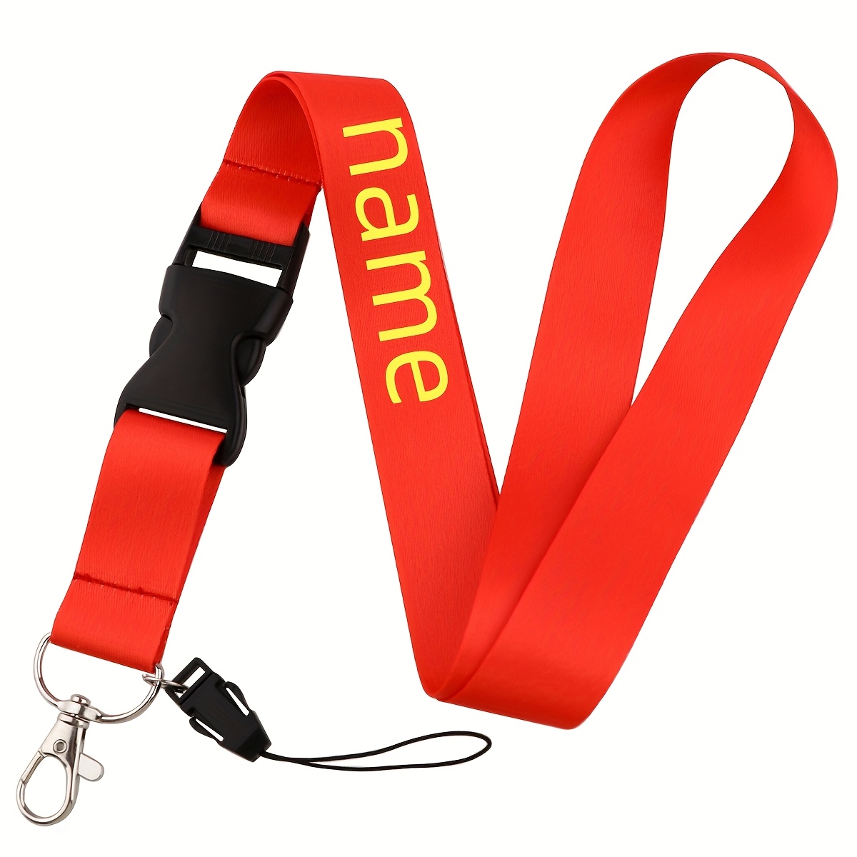TEMU Custom Embroidered Name - Personalized Text Lanyard, Detachable Neck Strap For Id Cards, Unisex Design