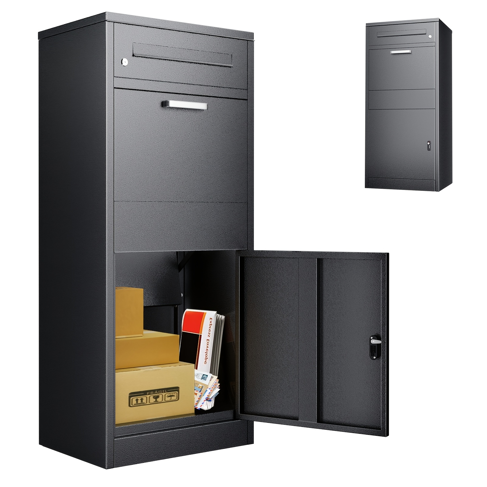 Image of Secure Outdoor Parcel Mailbox, Large Package Envelopes, Theft-proof Parcel Mailbox With Password Lock, Three-tier Country House Parcel Box For , Garden