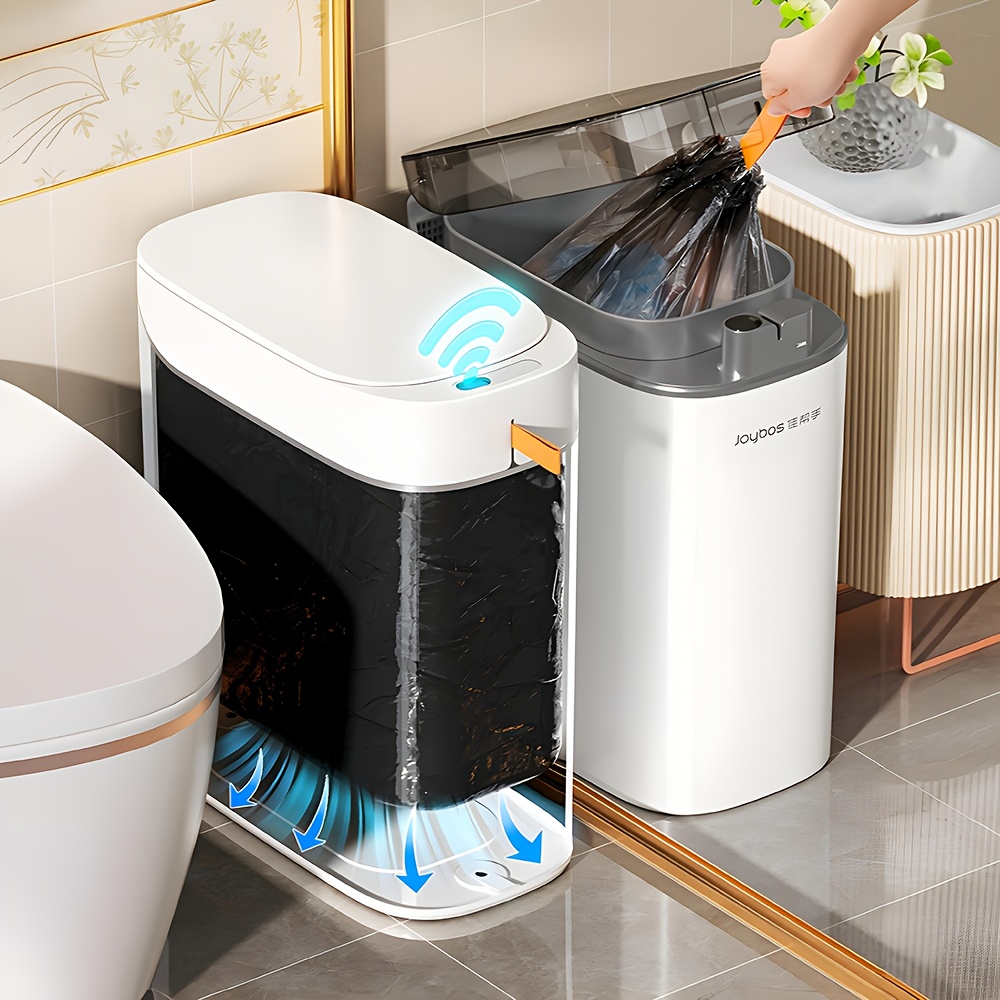 TEMU Bidon à Déchets 3 Gallons/11L avec Capteur de Mouvement, Poubelle Automatique à Fermeture Silencieuse & 90 Sacs, Ouverture en 0.3S – Idéal pour