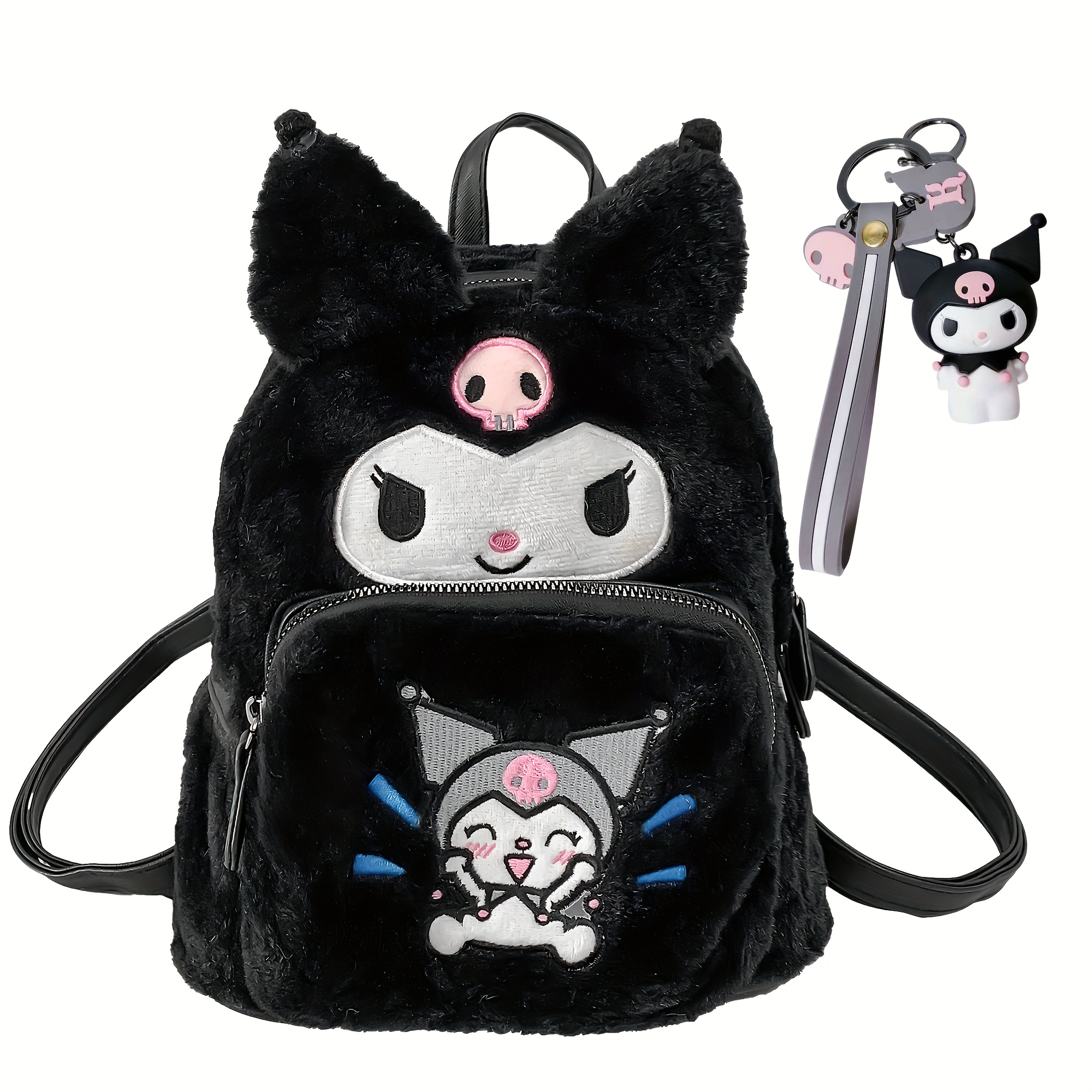TEMU Hello Kitty Kuromi Cute Cartoon Backpack, Hello Kitty , Made With The Softest Plush To Carry Your Hello Kitty Backpack Anywhere!