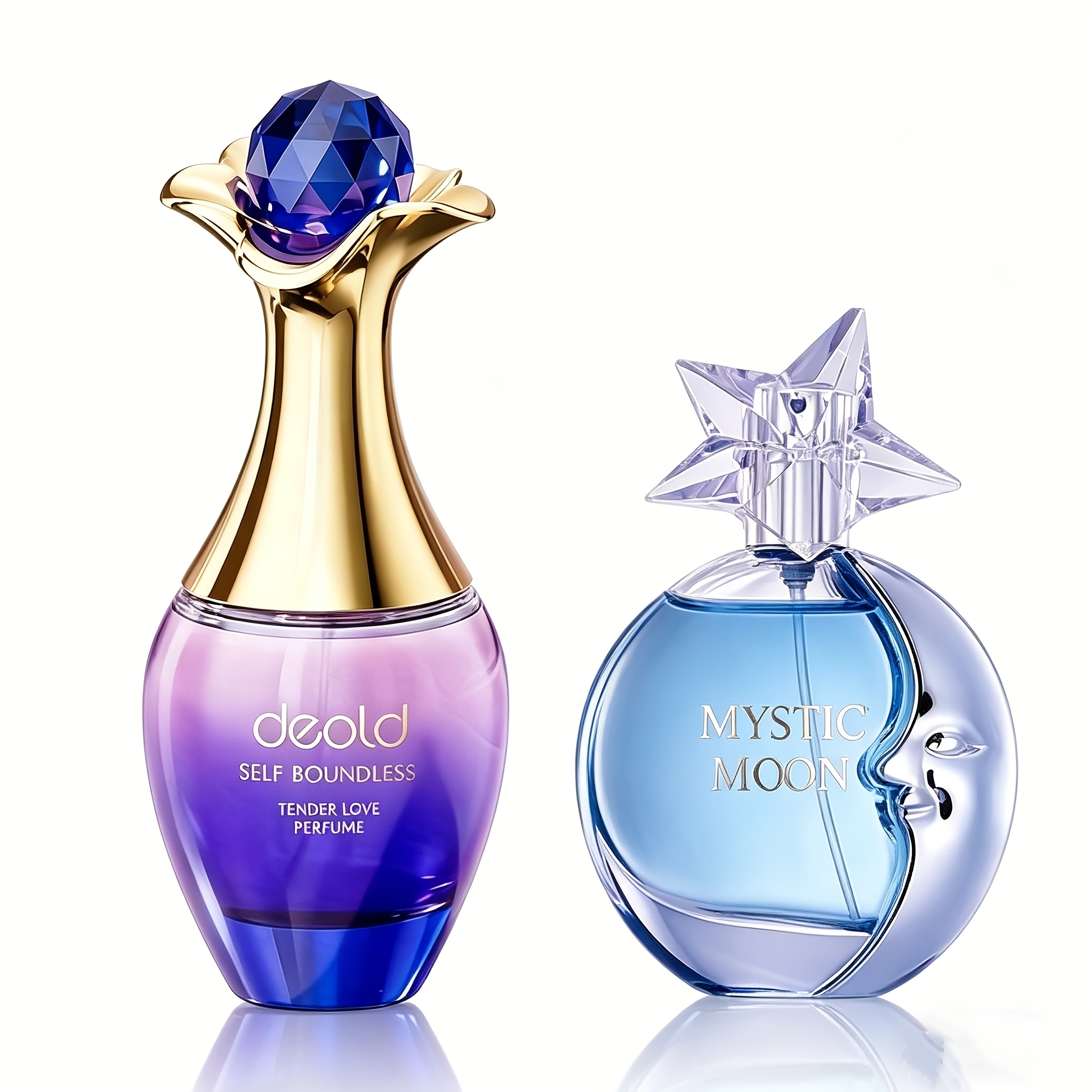 2pcs Deold Women's Perfume Set, Self And Moon, Vase/star Moon Bottles, Floral Scent, Long-lasting, Perfect Gift