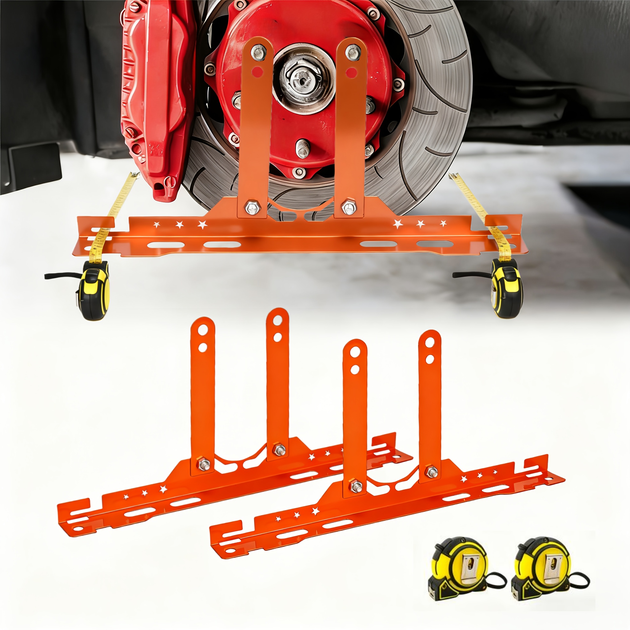 TEMU Wheel Alignment Tool With 4 Extended Fixing Plates, Family Professional Car Toe Angle Positioning, Camber Angle Positioning Plate, Car