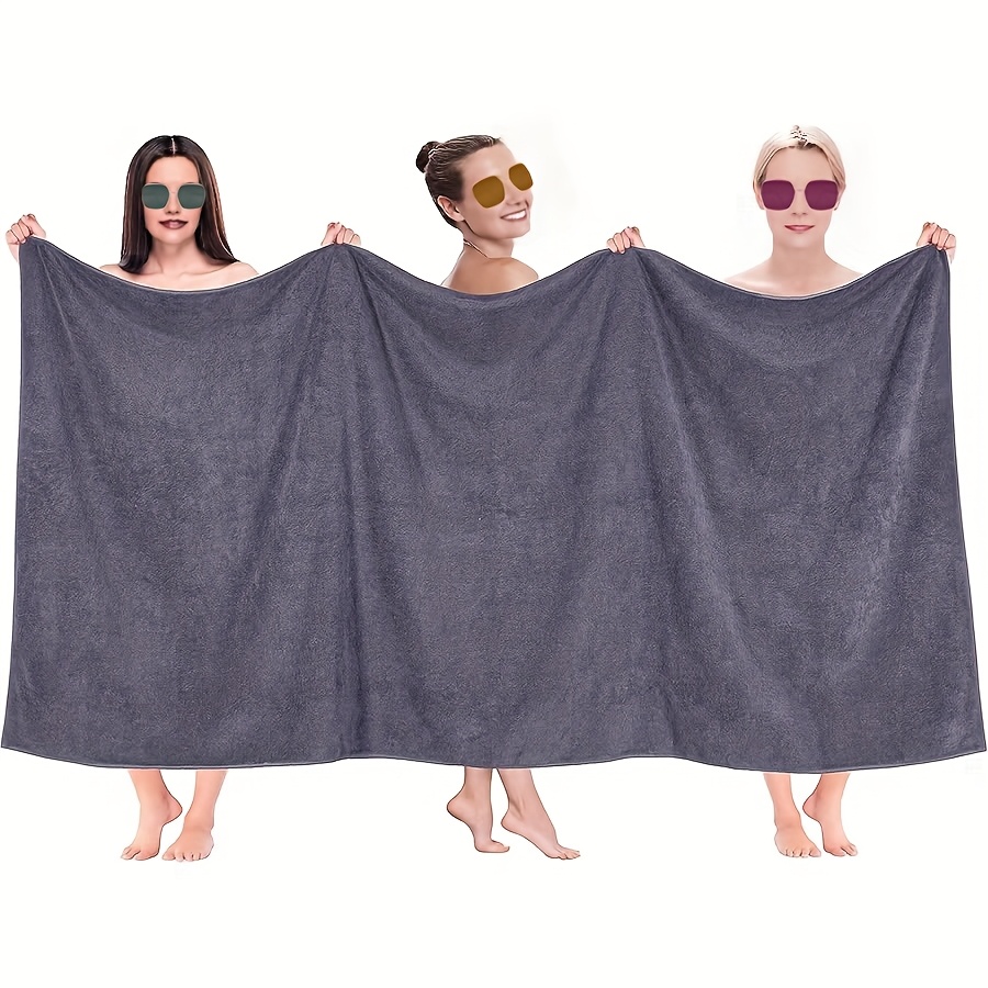 

1pc Oversized Microfiber Bath Towels (40'' X 80''), Absorbent, Extra Large Bath Sheet, Drying For Body, Sport, Yoga, Spa, Fitness