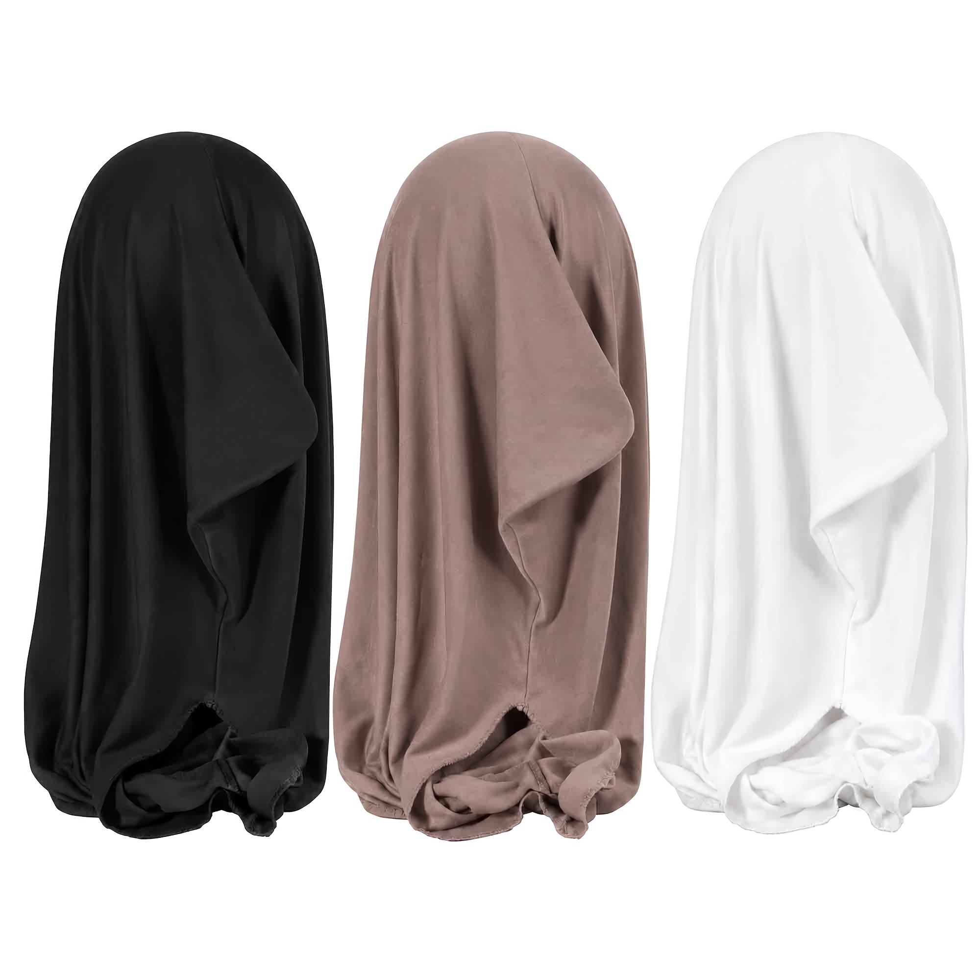 TEMU Ensemble de 3 pièces Foulard traditionnel du Moyen- pour femme, Foulard élégant pour le Ramadan, confortable pour l'Aïd, Turban simple, élégant,