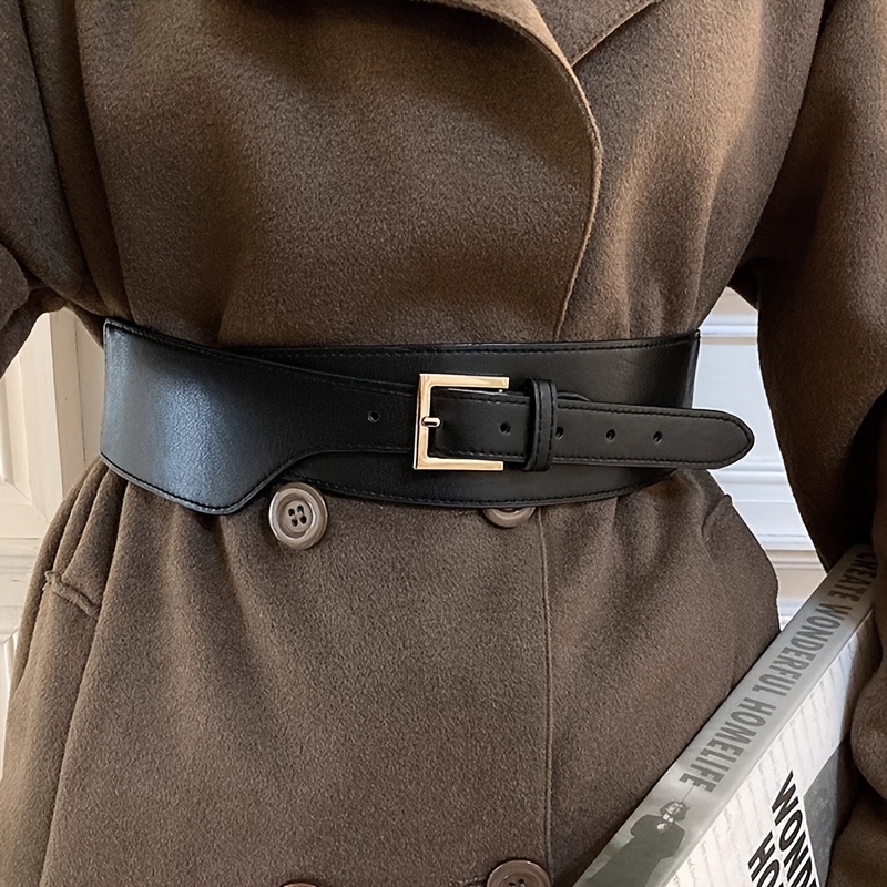 TEMU Ceinture pour femme 1 pièce, large, extensible, réglable, et simple, pour un avec manteaux, chemises et hauts, ceinture en PU de Noël