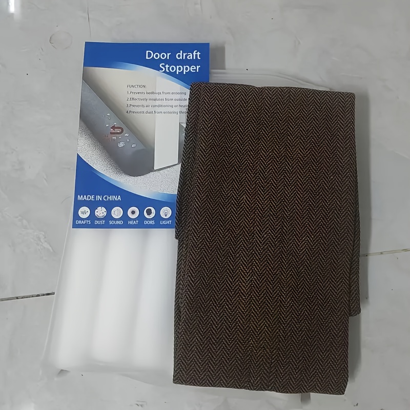 TEMU [washable ] Washable Under Door & Soundproof | Gentle Care, No-drill Installation, Weatherproof Barrier For Home And Office Doors, Black Fabric