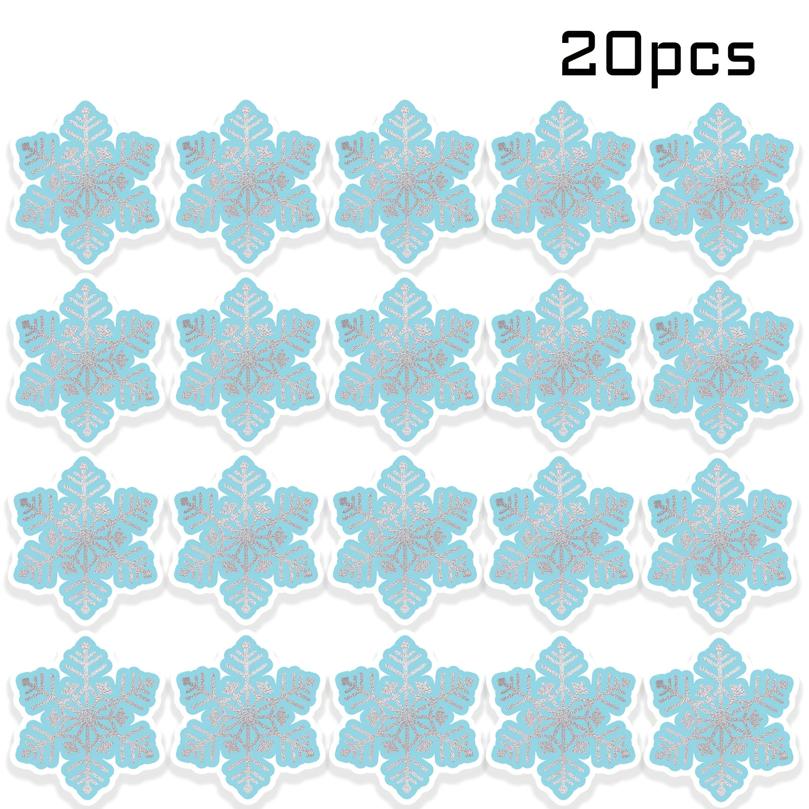 E-shop 20er-Pack Silberblau Schneeflocken Servietten mit Winter- und Weihnachtsmotiven, für Weihnachts, Winter- und Geburtstagsfeiern, Mittagessen,