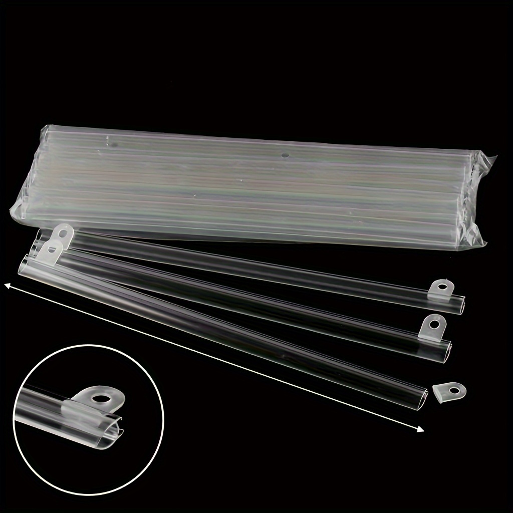 Image of 20pcs Poster Pole Hanging Flag Pole Supermarket Hanging Pole Pvc Transparent Chain Plastic Advertising Paper Display Rack Hanging Painting