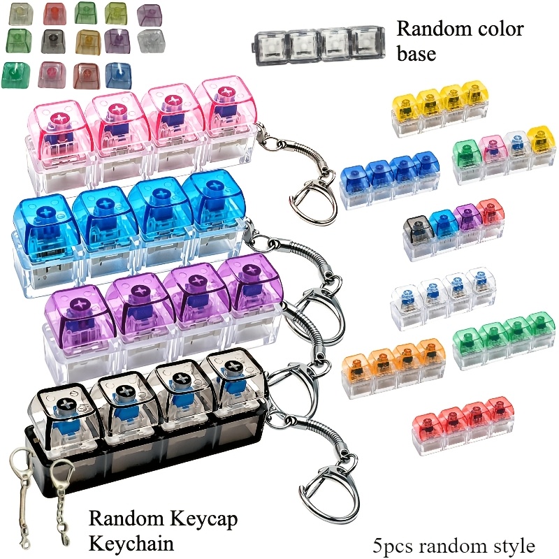 TEMU 5-key Fidget Keyboard Keychain For Men, Key Pressing Fidget Gadget, Keyboard Fidget, Adult Version, Keyboard Keychain, Sensory Relax, Random