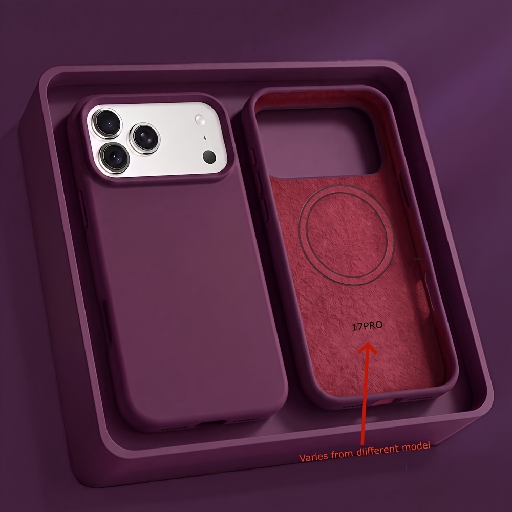 TEMU Phone Case: Minimalist Liquid Silicone Magnetic Wireless Charger Case Compatible With Iphone 18 Pro Max 17 Pro Max Air 16 14 13 12 15 Pro With