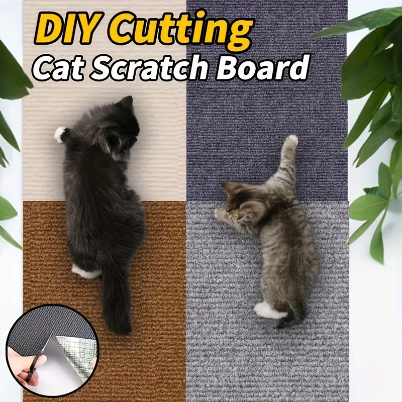 

Wall Mounted Cat Scratch Pad, Durable Polyester Fiber, Cuttable Indoor Furniture Protector, Anti-slip Self-adhesive Scratching Board For Cats