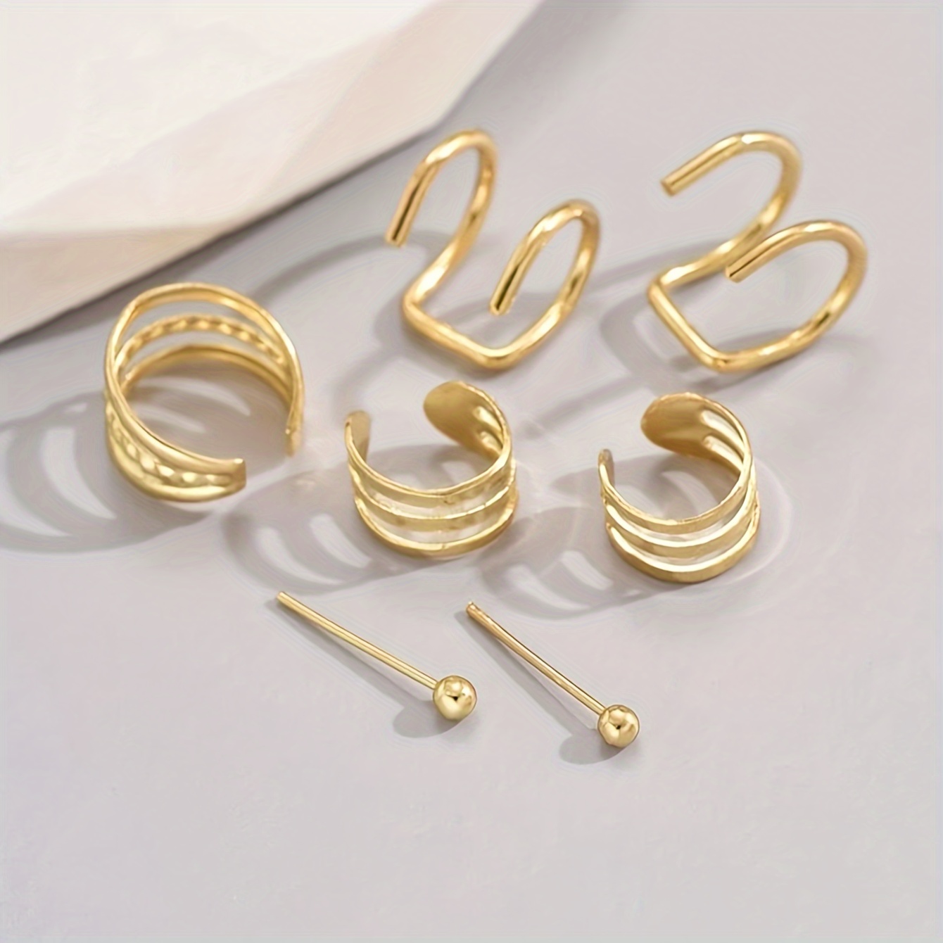 7pcs Layer Stackable Ear Cuff Set Women Alloy Daily Party Wear Ramadan Gift