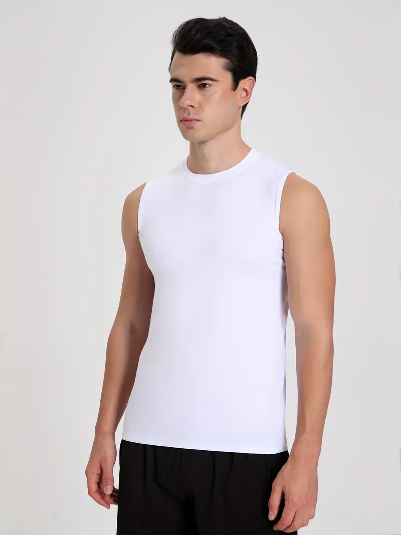 Men's Compression Elastic Sport Tank Top Vest Quick Drying - Temu